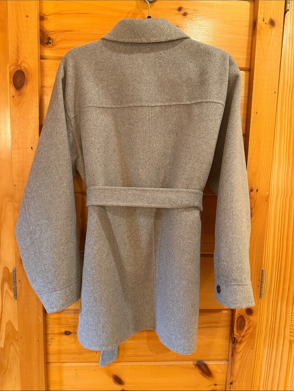 NWT! 🩶 J. Crew Double Faced Wool Shacket, Grey/Camel, Size M - Picture 8 of 9